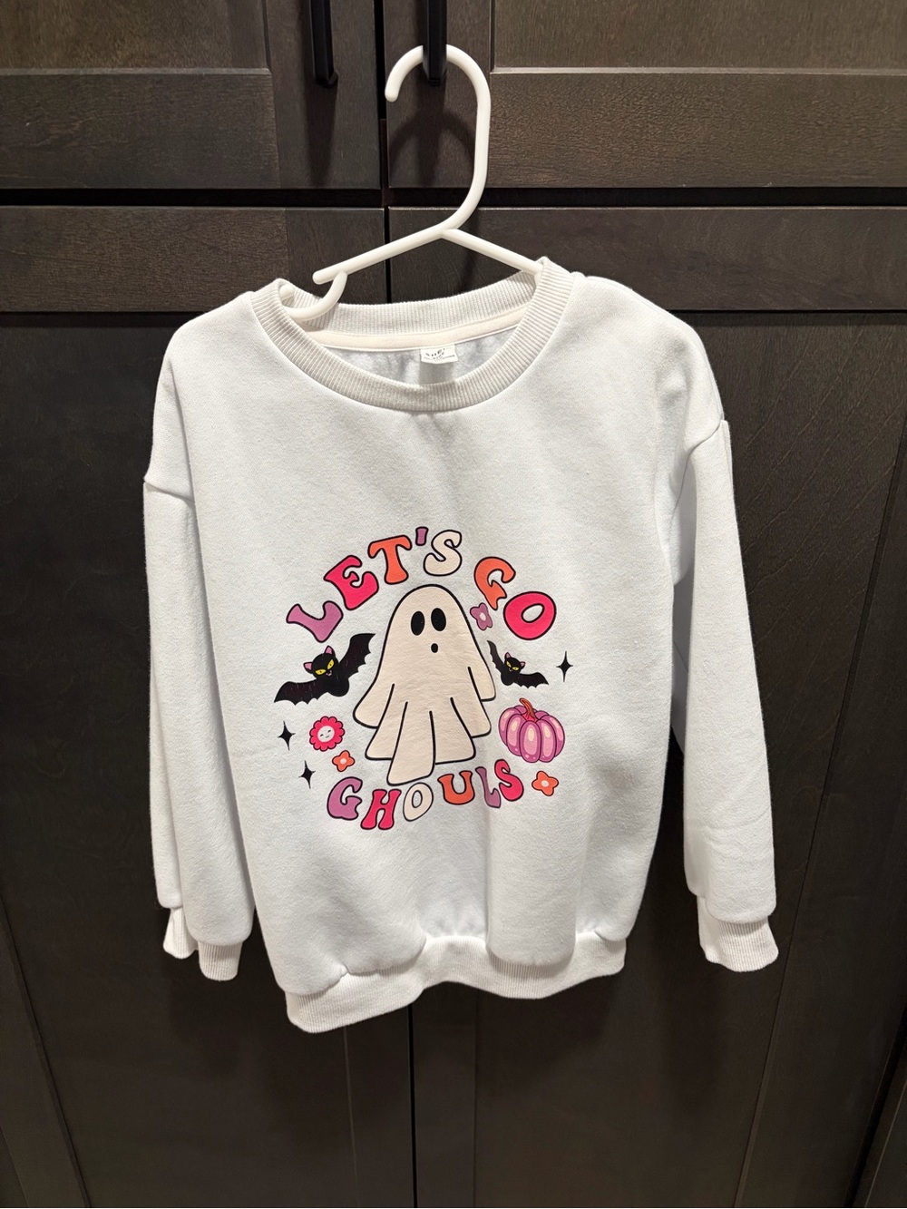 SHEIN Girls Let's Go Ghouls Halloween Sweatshirt Size 7Y